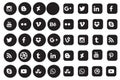 Social media icon collection buttons Royalty Free Stock Photo