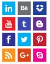 Social media icon collection buttons Royalty Free Stock Photo