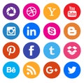 Social media icon collection buttons Royalty Free Stock Photo