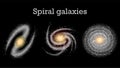 Spiral galaxies, vector illustration of space