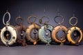 different types of tambourines in a collection