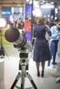 Different types of telescopes at the exhibition Royalty Free Stock Photo