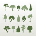 Different types of trees vector.