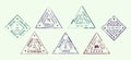 Different Types Triangle Post Stamps Set. Vector Royalty Free Stock Photo