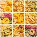 Different types of uncooked pasta Royalty Free Stock Photo