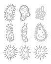 Different types of viruses. Coloring Page