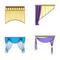 Different types of window curtains.