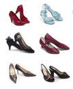 Different types of woman shoes