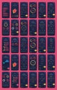 Different UI, UX, GUI screens and flat web icons for mobile apps Royalty Free Stock Photo
