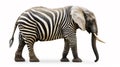 Different, Unique , Elephant with zebra stripes on a white background Royalty Free Stock Photo