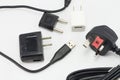 Different universal adapters Travel adapters Royalty Free Stock Photo