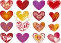 Different valentine hearts