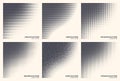 Different Variations Halftone Texture Set Vector Abstract Geometric Isolated Curved Border