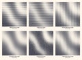 Different Variations Halftone Texture Set Vector Abstract Warped Background Royalty Free Stock Photo