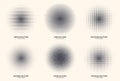 Different Variations Halftone Textures Set Vector Abstract Circular Pattern