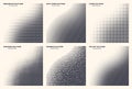 Different Variations Halftone Textures Set Vector Curved Geometric Patterns Royalty Free Stock Photo