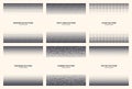 Different Variations New Halftone Textures Vector Patterns Set Isolated On White