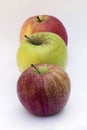 Different varietes of apple Pink lady, golden delicius, gala Royalty Free Stock Photo