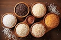 Different varieties and different colors of rice