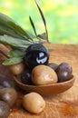 different varieties of olives Royalty Free Stock Photo