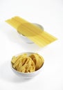 Different Varieties of Pasta : Spaghettis, Tagliatelles Royalty Free Stock Photo