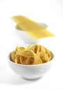 Different Varieties of Pasta : Spaghettis, Tagliatelles Royalty Free Stock Photo