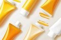 Different varieties of sunscreen creams for sun protection Royalty Free Stock Photo