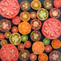 Different varieties of tomatoes Royalty Free Stock Photo