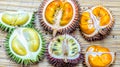 Different variety of durian fruit