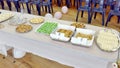 Variety of finger food, savouries and sandwiches
