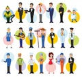 Different vector cartoon people professions characters set Royalty Free Stock Photo