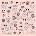 different vector seamless patterns with swatch. Endless texture can be used for wallpaper, fills, web page background, surface t