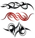 3 different vector tribal tattoo Royalty Free Stock Photo