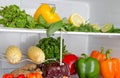 Different vegetables inside a refrigerator