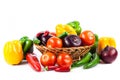 Different vegetables isolated on white background