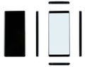 Different views of black generic smartphone