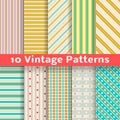 Different vintage stripe vector seamless patterns