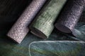 Wallpaper rolls. Different textures. Royalty Free Stock Photo