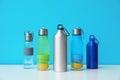 Different water bottles for sports Royalty Free Stock Photo