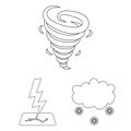 Different weather outline icons in set collection for design.Signs and characteristics of the weather vector symbol Royalty Free Stock Photo