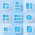 Different windows icons set, flat style