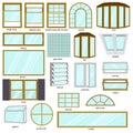 Different windows types Royalty Free Stock Photo