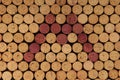 Different Wine bottle corks, top view. Many wine corks of white and red wine Royalty Free Stock Photo