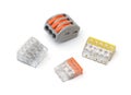 Different wire connector terminal blocks Royalty Free Stock Photo