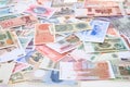 different world banknotes background Royalty Free Stock Photo