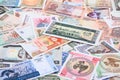 different world banknotes background Royalty Free Stock Photo