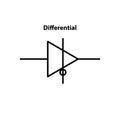 Differential. electronic symbol. Illustration of basic circuit symbols. Royalty Free Stock Photo