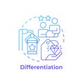 Differentiation blue gradient concept icon Royalty Free Stock Photo