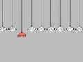 Differentiation concept with red lamp