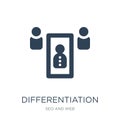 differentiation icon in trendy design style. differentiation icon isolated on white background. differentiation vector icon simple